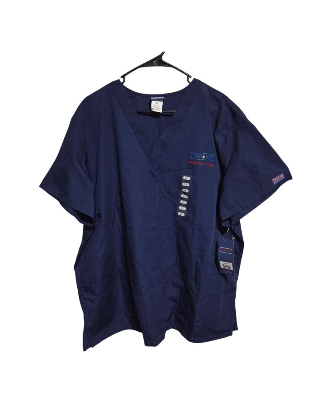 Cherokee Workwear Scrub Top Unisex Size XL Navy Blue V-Neck Medical Uniform